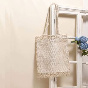 Bolso de Hombro Casual de Moda con Malla Hueca, Bolso Portátil de Paja Tejida, Nuevo Estilo, Bolso de Playa para Vacaciones en la Costa - Product Image 4