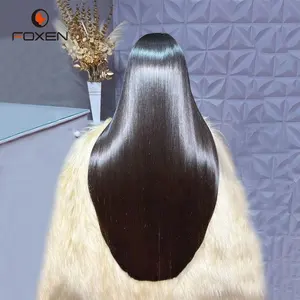 Grosir vendor rambut Virgin Kamboja mentah bundel rambut gelombang tubuh lurus rambut Virgin manusia Vietnam mentah 100% tanpa proses