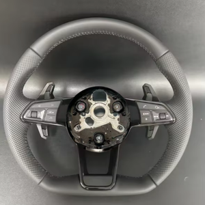 Volante Deportivo de Cuero Perforado Completo/Semi-Perforado con Base Plana para <span class=keywords><strong>Audi</strong></span> A3 A4 A5 S3 <span class=keywords><strong>S4</strong></span> S5 Q3 Q5 A3 S3 S8 R8 2017-2024 - Product Image 1