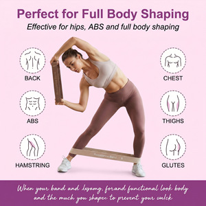 Resistance Band Set Knitted Elastic Band Medium Strength Glute <b>Leg</b> Training Squat <b>Exercise</b> Bands - Product Image 5