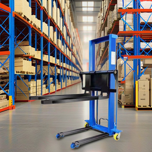 Apilador de carga automática portátil <span class=keywords><strong>Elevador</strong></span> <span class=keywords><strong>elevador</strong></span> eléctrico <span class=keywords><strong>Transpaleta</strong></span> con accesorio de neumático de carretilla elevadora y operación de pie - Product Image 4