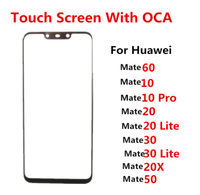 Écran extérieur pour Huawei Mate 60 50 30 Lite 10 Pro 20 X 20X écran tactile LCD écran avant couvercle en verre réparation remplacer pièces + OCA