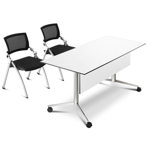 Mesas Plegables Comerciales de Madera Moderna LIWEI y Mesa de Entrenamiento con Tapa Abatible de Fácil Instalación para Oficina y Conferencias - Product Image 2