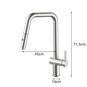 솔질 된 니켈 풀 아웃 304 스테인레스 스틸 믹서 주방 싱크대 탭 호텔 아파트 주방 - Product Image 5