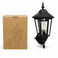 Lanterne murale solaire rétro d'extérieur, lampe décorative, applique murale européenne, luminaire vintage imperméable pour jardin et extérieur