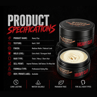 BARBERBATTLE - Arcilla Capilar de Fijación Fuerte para Hombre, con Acabado Mate, Apta para Peinados Cortos y Medios, Más de 20 Años de Experiencia