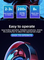 Casque Sportif Pliable Sans Fil Lumineux Explosif avec Annulation Active du Bruit, Commande Vocale et Autonomie Étanche Longue Durée