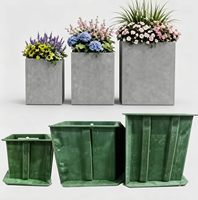 Moule carré en fibre de verre pour jardinière en béton avec revêtement en silicone pour pots de jardin