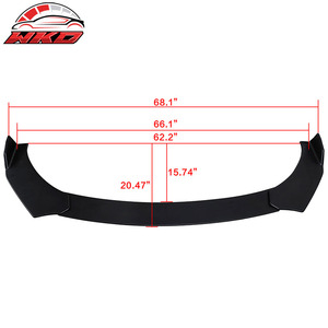 Universal A Style 3PCS Adjustable Front Bumper Lip <b>Spoiler</b> Splitter Gloss Black High Quality Body Kit - Product Image 5