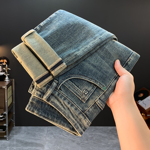 Jean d'affaires haut <span class=keywords><strong>de</strong></span> gamme pour homme – Nouvelle collection Printemps-Automne 2026 – Tendance et populaire – Coupe droite ample et élastique - Product Image 3