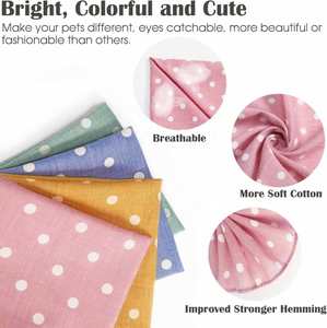 Hot Sale Good Quality Washable <b>Adjustable</b> Sublimation Printed Solid Color <b>Square</b> Customized Scarf Dog Bandana - Product Image 2