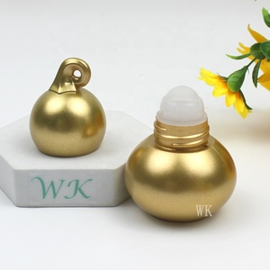 Botella vacía al por mayor para aceites esenciales, personalizada, dorada, con forma de calabaza, de 30 ml, de plástico, para cosméticos, roll-on, para <span class=keywords><strong>perfume</strong></span> y aceite. - Product Image 2
