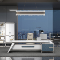 Bureau professionnel demi-rond de style européen, meuble de bureau MDF 100%