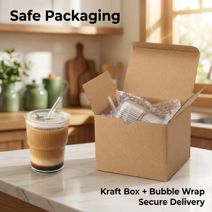 Bicchiere in Vetro Ecologico Scanalato con Coperchio e Cannuccia, Moderno e Semplice per Uso Domestico, Tazza per <span class=keywords><strong>Caffè</strong></span> Freddo e Tè al Latte - Product Image 4