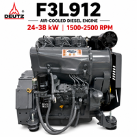 Moteur diesel Deutz F3L912 refroidi par air, 3 cylindres, 4 temps, 24-38 kW pour générateur, pompe à eau, construction
