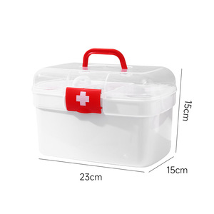 First Aid Clear Top Case <b>Plastic</b> Medicine <b>Box</b> Home First Aid Kit for Home School - Product Image 4