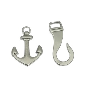 Pendentif ancre en acier inoxydable, boucle de corde pour la fabrication de bijoux DIY, accessoires couleur acier, finition lisse - Product Image 5