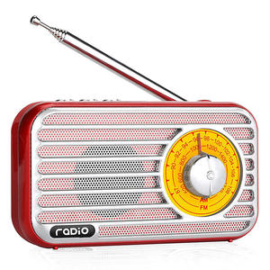 OEM R-922 Retro FM AM WB 3-Band Radio <b>Extendable</b> Metal Antenna Rechargeable <b>USB</b> 5V Elderly-Friendly ABS Portable Speaker - Product Image 2