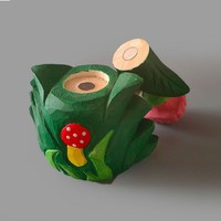 Ornement en bois massif sculpté à la main, figurine d'animal mignon, artisanat créatif pour la maison, petit cadeau pour petite amie