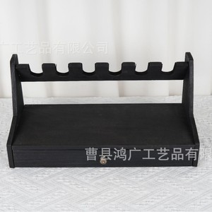 Solid Wood Toy Storage Rack With <b>Drawer</b> <b>6</b> Slots Display Organizer For Kids Room Rectangle Standing Type - Product Image 2