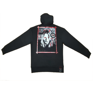 เสื้อฮู้ดดี้โอเวอร์ไซส์สีดำย้อมสีพร้อมลายพิมพ์นามธรรมสำหรับผู้ชาย เสื้อแจ็คเก็ตมีฮู้ดสำหรับฤดูหนาว สตรีทแวร์สุดฮิต มีไซส์พลัส - Product Image 1