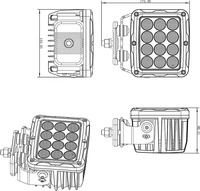 Lumière de travail LED étanche 180W 6000K pour véhicules d'ingénierie, camions tout-terrain, remorques