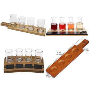 Plateau de dégustation de bières en bois d'érable, noyer et acajou OEM ODM avec étiquettes tableau noir pour l'<span class=keywords><strong>Italie</strong></span>, Big Whale, Jenlain, Nikka - Product Image 2