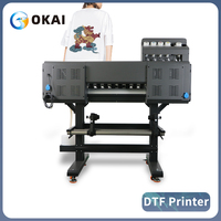 Okai 24 pouces Imprimante Machine Imprimantes à jet d'encre Heat Pet Film T-shirts L'impression personnalisée comprend une double tête d'impression I3200