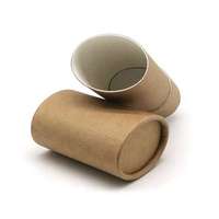 Tube ovale en papier kraft biodégradable personnalisé de 5 ml, 10 ml, 15 ml, 60 ml, 75 ml pour baume à lèvres, conteneur de stick déodorant à poussoir pour emballage