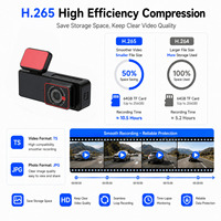 Caméra embarquée 4K avec écran IPS de 1,5 pouces, enregistreur de conduite DVR, WiFi, surveillance de stationnement 24h/24, GPS en option