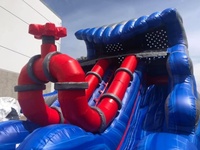 Toboggan gonflable à double voie pour jardin extérieur avec piscine
