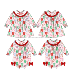 Quần áo thêu xếp ly Giáng sinh cho bé gái, đầm xếp ly thêu tay cho bé gái Giáng sinh - Product Image 3