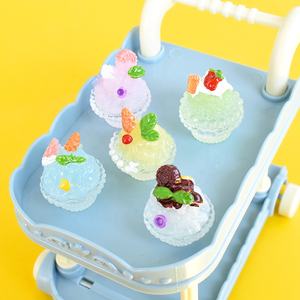 Miniatures 3D en résine de crème glacée, cabochons, figurines de gâteaux et desserts, jouets pour maison de poupée, cadeau pour la décoration de porte-clés et de téléphone DIY Dg - Product Image 2