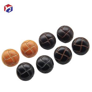 Bóng đá mô hình giả da phong cách nhựa Shank nút thủ công cho Diy may chỉnh trang nâu cà phê màu bóng nút - Product Image 1