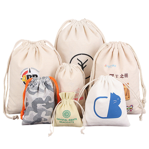 Custom Logo Printed Drawstring <b>Bag</b> Portable Reusable Printed Gift Linen Cotton Canvas Double <b>String</b> Dust Drawstring Pouch <b>Bag</b> - Product Image 1