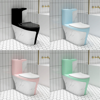 WC monobloc moderne en céramique multicolore pour salle de bain, cuvette de toilette dorée et blanche