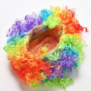 Peluca de <span class=keywords><strong>payaso</strong></span> de 120g/200g para <span class=keywords><strong>adulto</strong></span>, postizo colorido para Fans del fútbol, disfraz de Halloween, Cosplay - Product Image 6