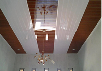 Panneau mural de plafond en PVC rainuré moderne grain de bois ligne dorée lignes argentées imperméable au feu pour la décoration intérieure de la salle de bain
