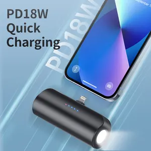 Outdoor Emergency Mini Power bank Fast Charging 5000mAh LED Display Portable Charger Small Capsule Power Bank For Iphone