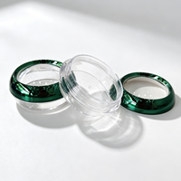 Pots cosmétiques vides Spot 50g, corps de pot transparent avec couvercle à vis électroplaqué vert, pots de rangement pour safran