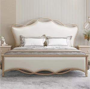 <span class=keywords><strong>Lit</strong></span> surdimensionné de luxe léger à la française, <span class=keywords><strong>lit</strong></span> de princesse pour filles, tête de <span class=keywords><strong>lit</strong></span> en cuir haut de gamme, bois de chêne robuste - Product Image 2