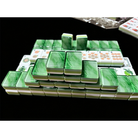 Mahjong américain de luxe, style direct usine, 160 tuiles, 4 couches, en acrylique gravé, design vert cyprès, pour cadeaux de la Fête des Mères
