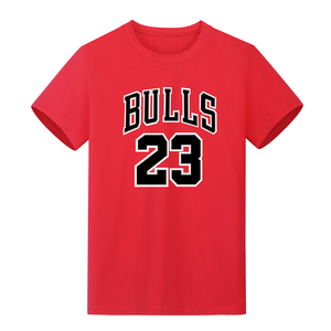 T-shirt graphique rouge 23 pour hommes avec nom personnalisé – T-shirt de sport à manches courtes et col rond - Product Image 1