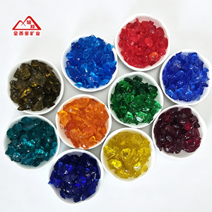 Cristaux colorés lisses et polis pour la décoration d'aquarium, paysage de bassin à poissons, artisanat DIY, verre concassé - Product Image 1