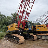 Grue sur chenilles SCC850A-6 de 85 tonnes à flèche en treillis, modèle 2022, 2850 heures, moteur Cummins, boîte de vitesses et pompe inclus.