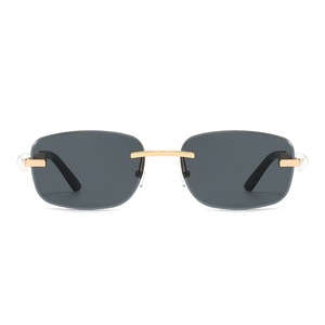 Lunettes de soleil classiques <span class=keywords><strong>Crti</strong></span> Gold, lunettes de marque, lunettes de soleil de luxe, lunettes de soleil de créateur, lunettes en métal sans monture, lunettes anti-UV - Product Image 5