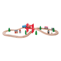 Série de voies de train en bois pour enfants, jouets de train, pièces de voies de train en bois, ensemble de train en bois pour jouer
