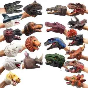 Children toys soft plastic dinosaur hand puppets toys and animal hand puppets 27 styles can mix dinosaur toys
