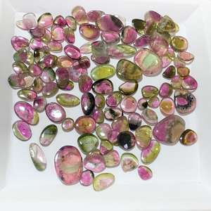 Pierre précieuse naturelle tourmaline pastèque en vrac, prix d'usine de gros - Product Image 1