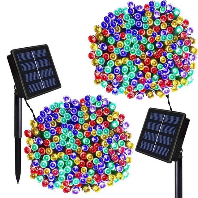 Waterproof LED Solar String Lights Outdoor 8 Modes Solar Christmas Lights for Garden Wedding Party Christmas Tree Decor Lights